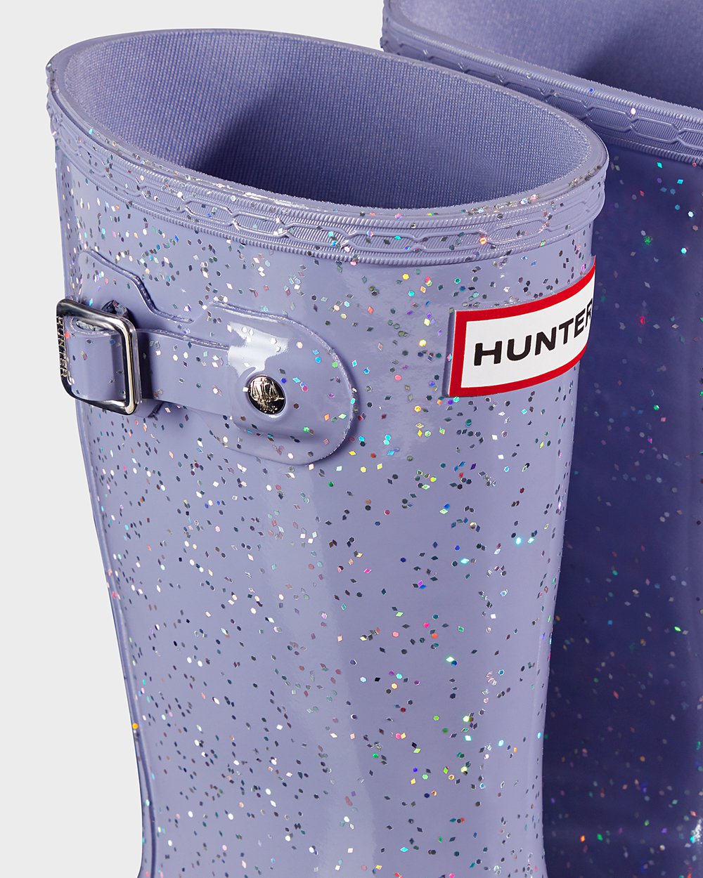 Botas De Agua Hunter Niños Original Big Giant Glitter - Moradas - Argentina 5943LABIO